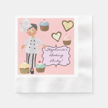 Custom Chef Baking Party Disposable Paper Napkins by kids_birthdays at Zazzle