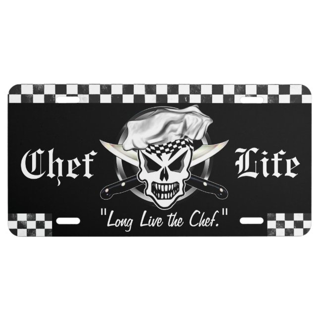 Custom Chef License Plate: Long Live the Chef License Plate (Front)