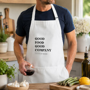 Custom Chef Name Kitchen Modern Minimalist Cooking Adult Apron