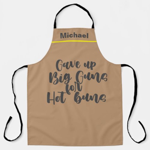 Custom Chef Name Personalized Big Guns Hot Buns  Apron