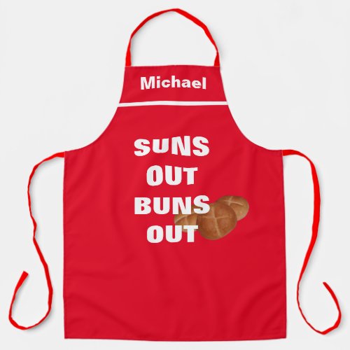 Custom Chef Name Personalized Suns Out Buns Out Apron