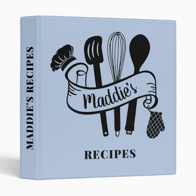 Custom Chef Recipe Book  3 Ring Binder (Front/Spine)