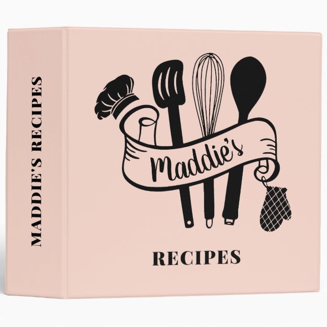 Custom Chef Recipe Book  3 Ring Binder (Front/Spine)