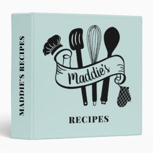 Custom Chef Recipe Book  3 Ring Binder