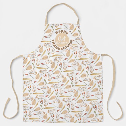 Custom Chefs Happy Thanksgiving Apron