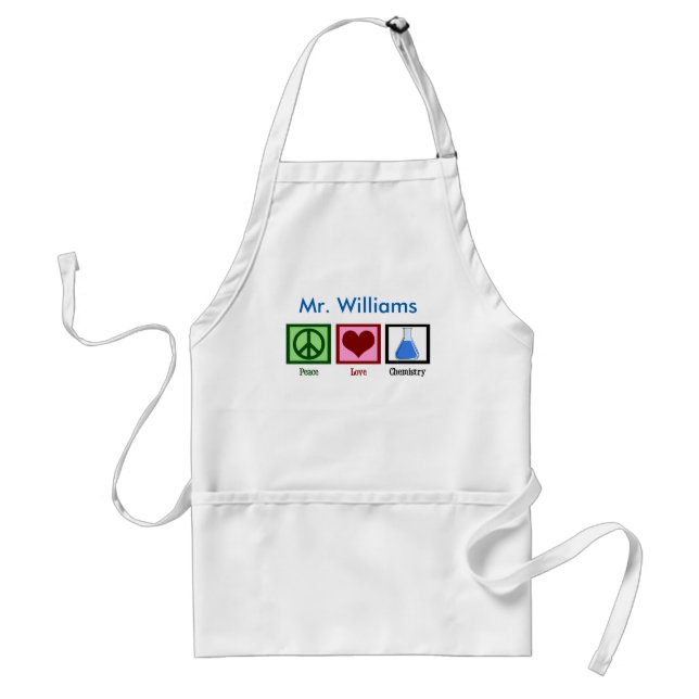 Custom Chemistry Teacher Science Adult Apron (Front)