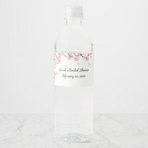 Custom Cherry Blossom Theme  Water Bottle Label