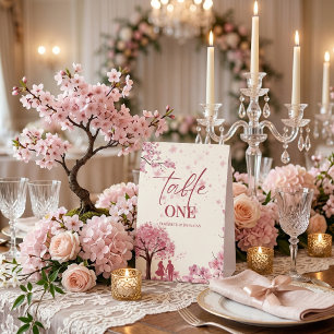 Custom Cherry Blossom Wedding Table Number Sign