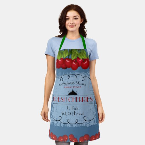 Custom cherry cherries farm personalized cooking apron