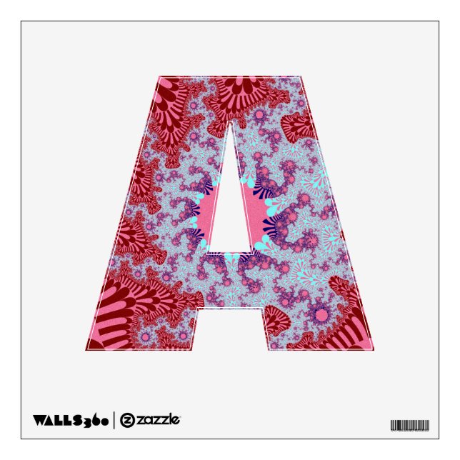 Custom Cherry Cola Sunburst Letter A Decal (Front)