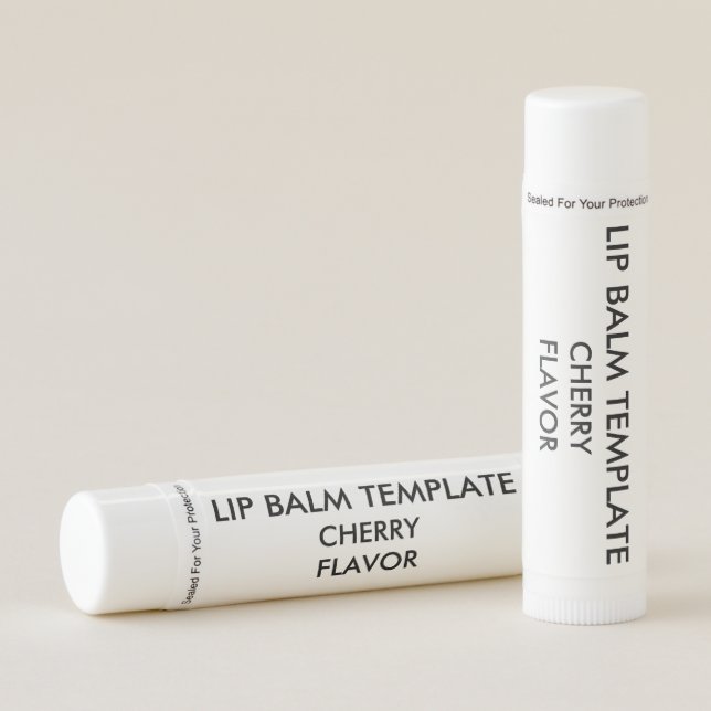Custom CHERRY Flavor Lip Balm Blank Template (Front)