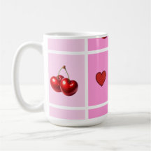 Custom Cherry Heart Checkerboard Pattern