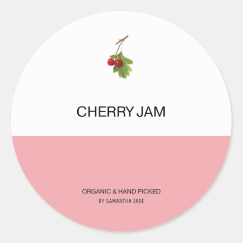 Custom Cherry Jam  Preserve Jar Labels for Pantry
