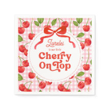 Custom Cherry on Top Birthday Napkins
