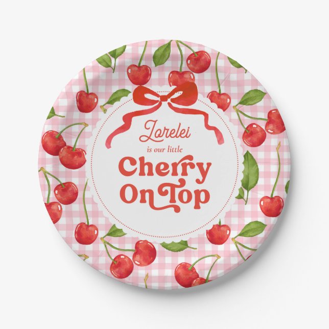 Custom Cherry on Top Birthday Plates (Front)