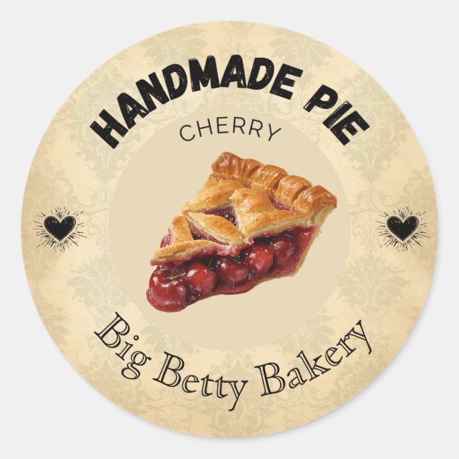 Custom Cherry Pie Labels | Personalized Bakery Pac (Front)