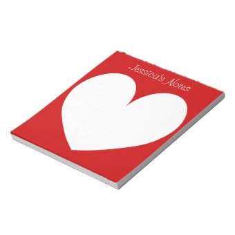 Custom cherry red heart shape writing note pads | Zazzle