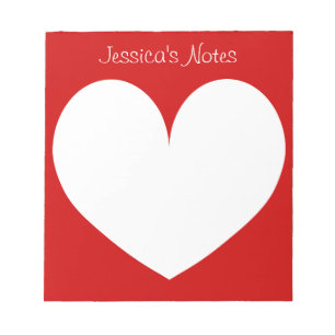 Custom cherry red heart shape writing note pads