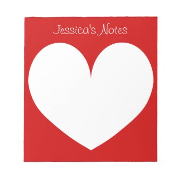 Custom Cherry Red Heart Shape Writing Note Pads by logotees at Zazzle
