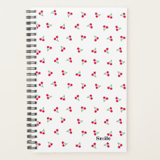 Custom Cherry White Text Planner Notebook