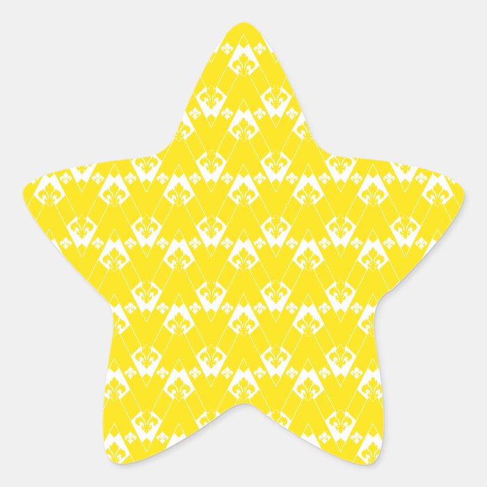 Custom Chevron 2 Yellow Star Stickers