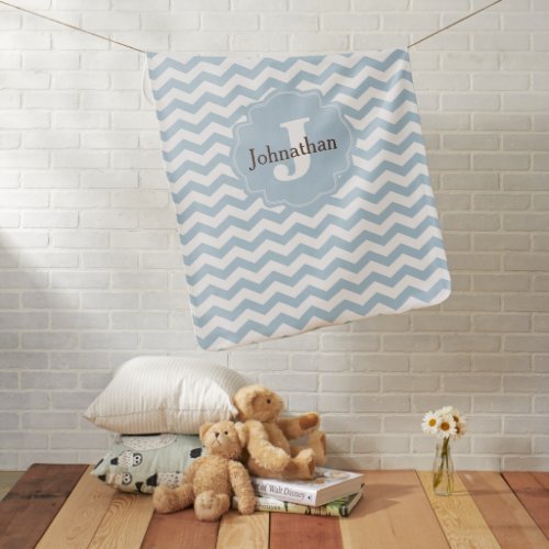 Custom Chevron Baby Name Blanket