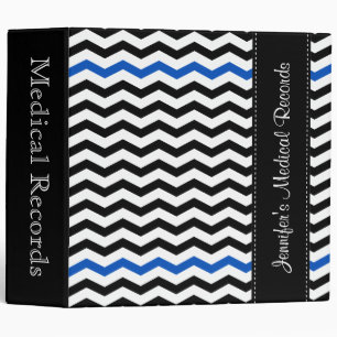 Custom Chevron Blue Medical Records Binder