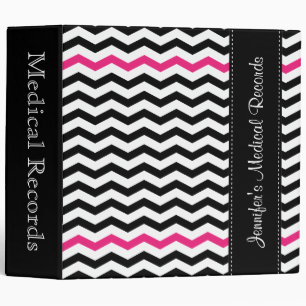Custom Chevron Pink Medical Records Binder