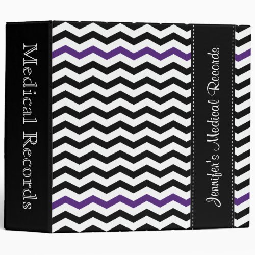 Custom Chevron Print Medical Records Binder