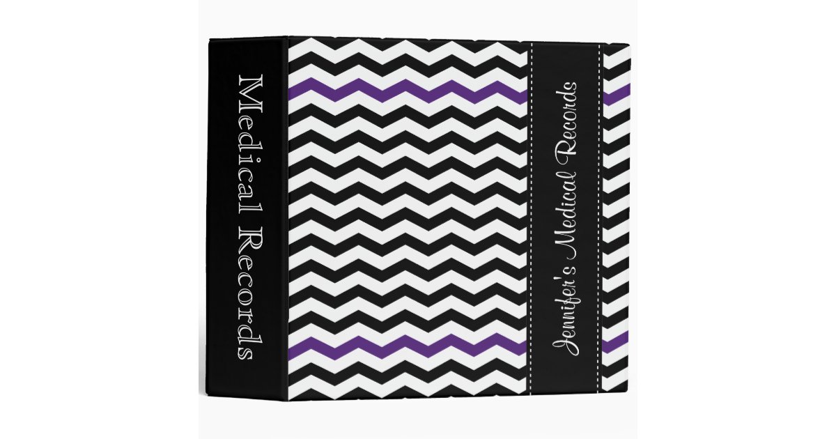 Custom Chevron Print Medical Records Binder | Zazzle