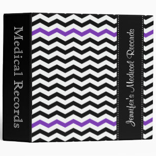 Custom Chevron Purple Medical Records Binder