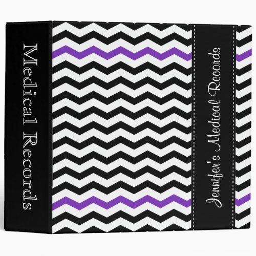 Custom Chevron Purple Medical Records Binder