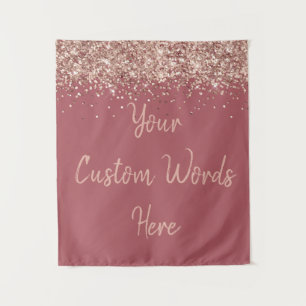 Custom Chianti Rose Gold Birthday Party Photobooth Tapestry