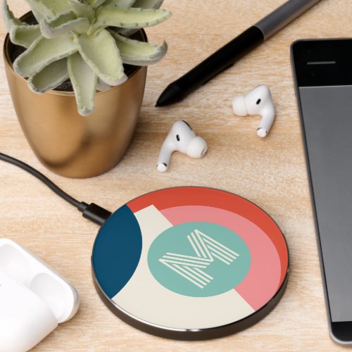 Custom Chic Abstract Circles Mosaic Art Pattern Wireless Charger