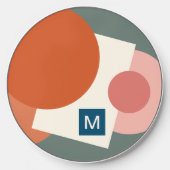 Custom Chic Abstract Geometric Circles Art Pattern Wireless Charger (Front)
