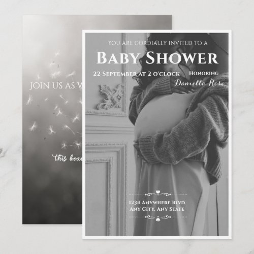 Custom Chic B&W•MaternityPhoto+MonochromeDandelion