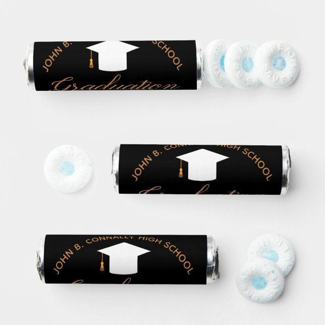 Custom Chic Black Gold Graduation Party Breath Savers® Mints (Assorted)