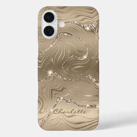 Custom Chic Brown Glitter Pattern Girly