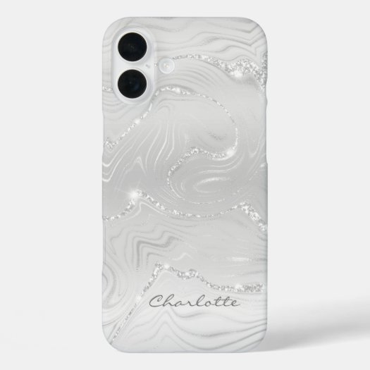 Custom Chic Gray Silver Glitter Pattern Girly