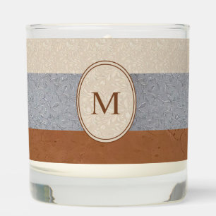Custom Chic Grey, Ivory, and Brown  Scented Candle