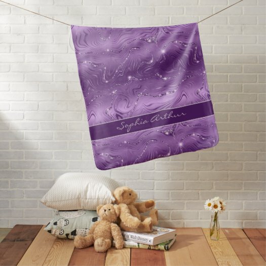 Custom Chic Luxury Purple Silver Glitter Pattern