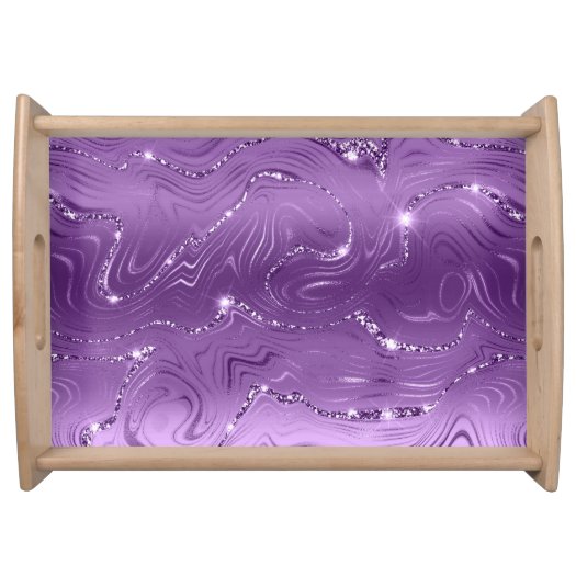 Custom Chic Luxury Purple Silver Glitter Pattern