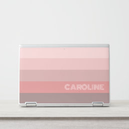 Custom Chic Pastel Blush Pink Stripes Art Pattern HP Laptop Skin