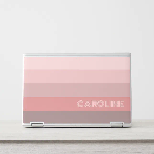 Custom Chic Pastel Blush Pink Stripes Art Pattern HP Laptop Skin | Zazzle