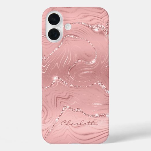 Custom Chic Pink Silver Glitter Pattern Girly