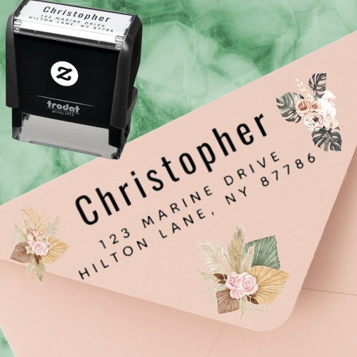 Custom Chic Return Address Modern Typography Name  Self_inking Stamp
