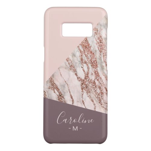 Custom Chic Rose Gold Glitter Marbled Art Pattern Case_Mate Samsung Galaxy S8 Case