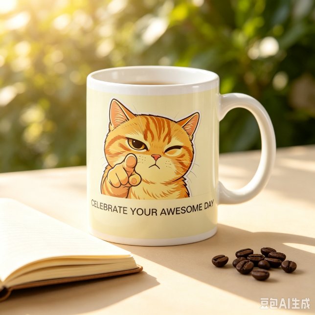 Custom chic Sassy Orange Cat Mug  (Sassy winking orange cat coffee mug, fun humorous gift to celebrate a special awesome day.)
