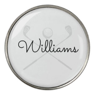 Custom Chic Script Name Golf Clubs Golf Ball Marker