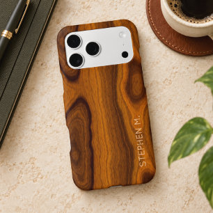 Custom Chic Stylish Retro Woodgrain Pattern Iphone 18 Pro Max Case